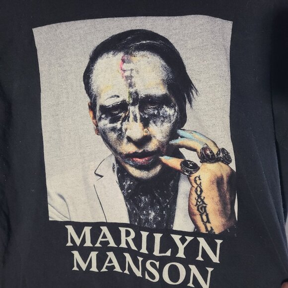 Marilyn Manson Graphic Black Large Band T-Shirt - Picture 2 of 5